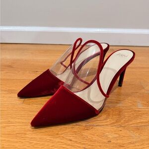 Alevi Milano Burgundy Velvet Pointed-Toe Heels
